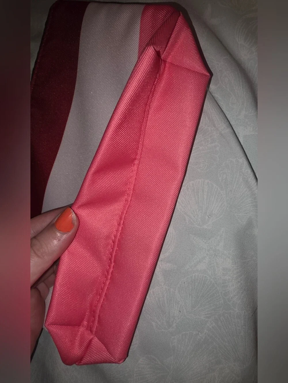 CliniquexKate Spade Pink And Red Stripe 'Hello, Gorgeous' Cosmetic Pouch